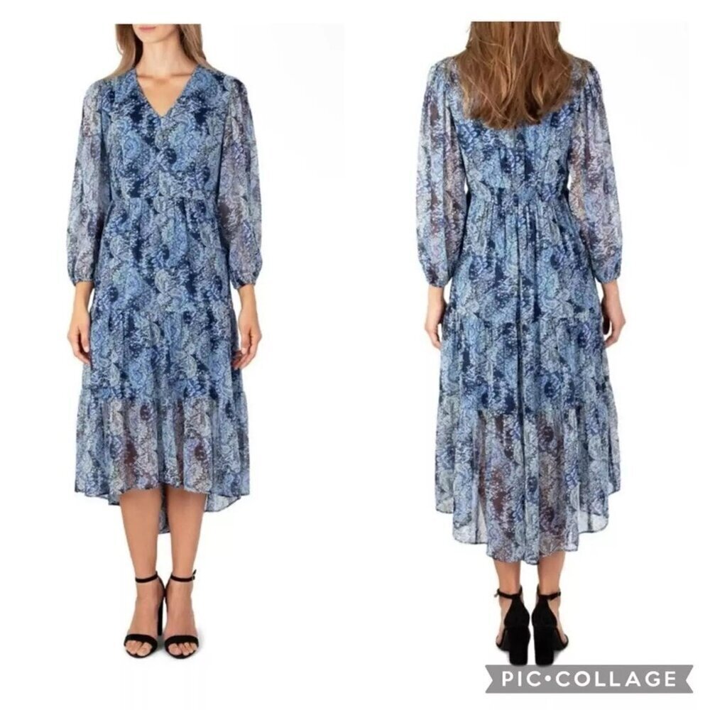 NWT Joie Parisian Paisley Printed Blue Boho Dress Size XXL - Picture 2 of 13